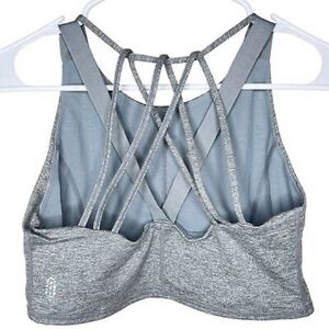 Free People Movement- Mantra Crop Top Gray Strappy Women's Sports Bra - Size M
